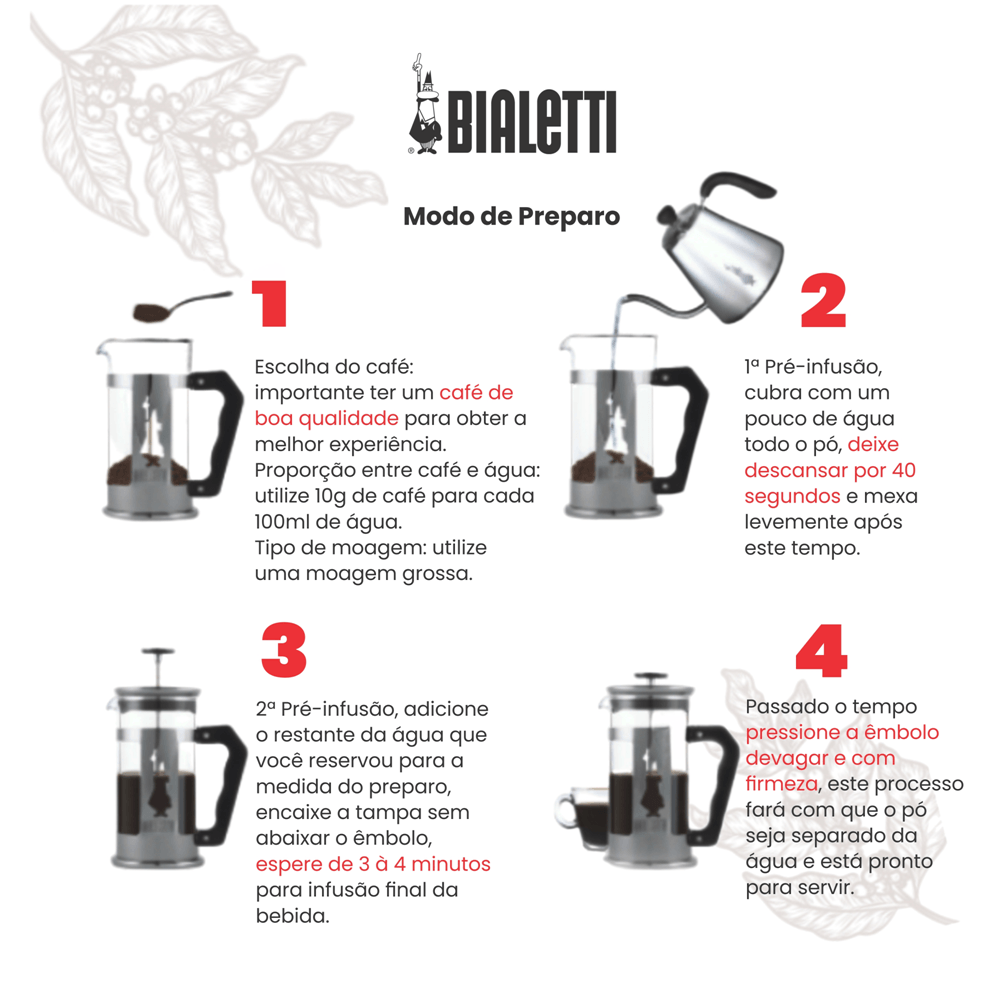 Cafeteira French Press 1 Litro Bialetti coqueluchecasa