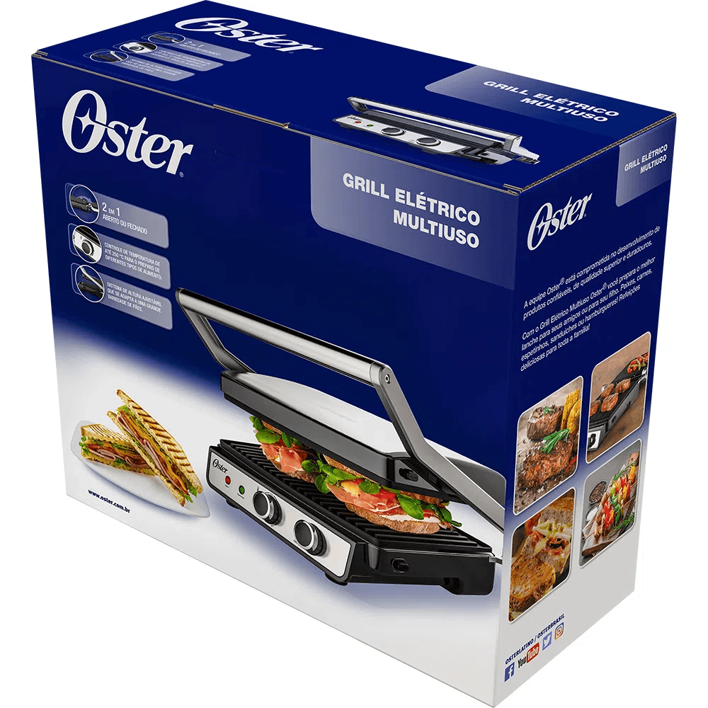 Grill Elétrico Multiuso 2 Em 1 Com Chapa Removível 110V - Oster ...