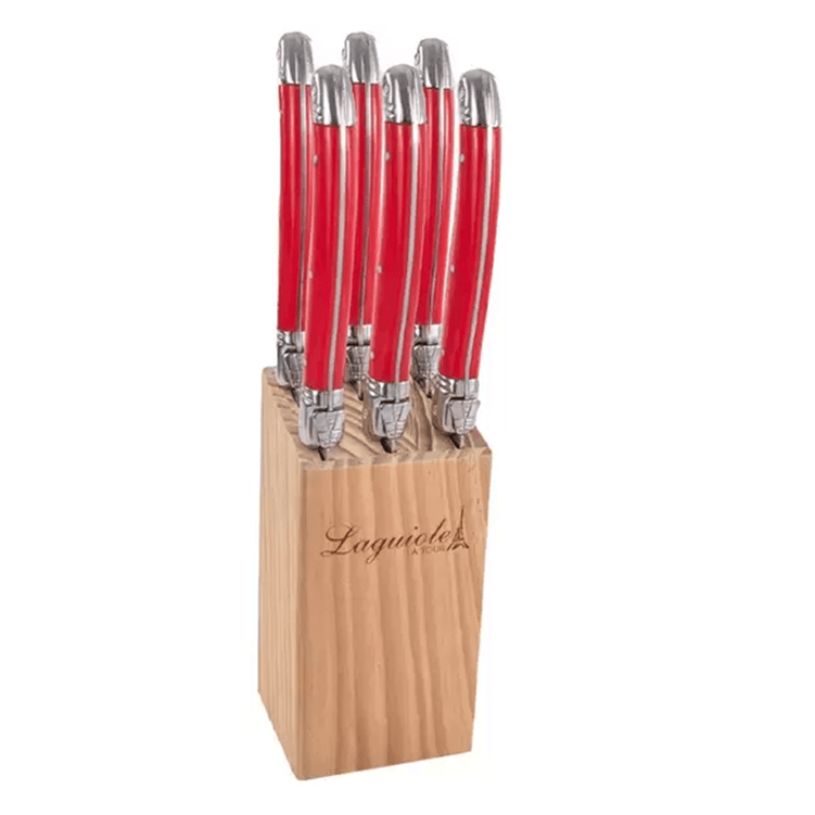 faca_vermelho_cepo_madeira_laguiole faca_vermelho_cepo_madeira_laguiole