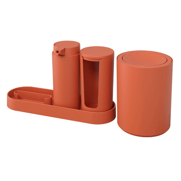 kit_banheiro_serene_laranja_papaya_4pecas_coza kit_banheiro_serene_laranja_papaya_4pecas_coza