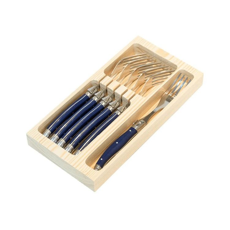 garfo_sobremesa_azul_caixa_madeira_6pcs_laguiole