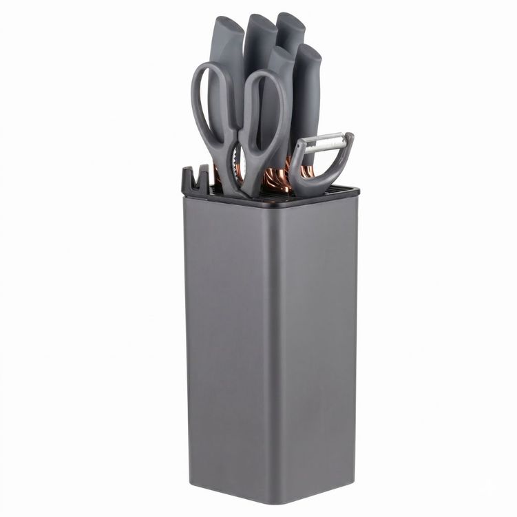 KIT_FACAS_UTENSILIOS_CINZA_8PC_DOLCE_HOME KIT_FACAS_UTENSILIOS_CINZA_8PC_DOLCE_HOME