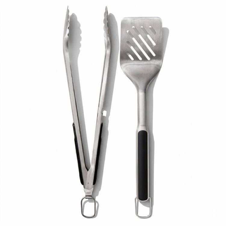 PEGADOR_ESPATULA_CHURRASCO_INOX_2PC_OXO_MCASSAB PEGADOR_ESPATULA_CHURRASCO_INOX_2PC_OXO_MCASSAB